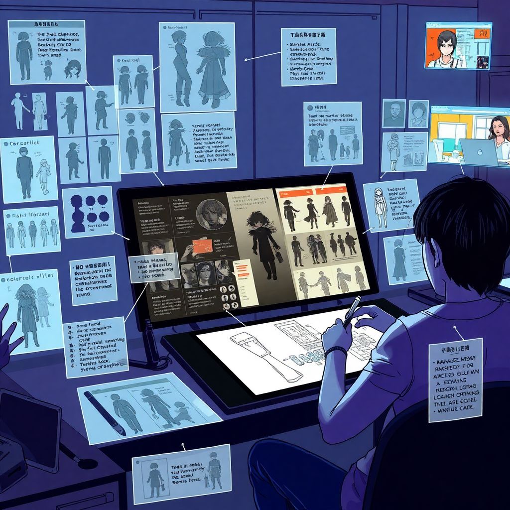 Как создаются манга-персонажи: концепты и утилита дизайна шаг за шагом