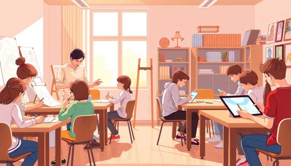 Современная графика в иллюстрациях: цифровая кисть против традиционных средств - иллюстрация