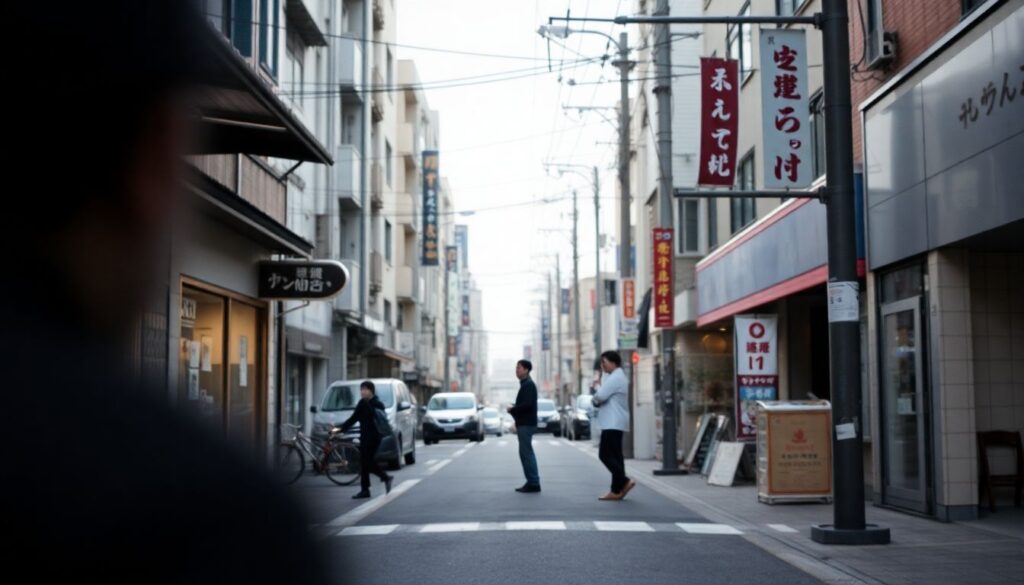 Стрит-фотография и визуальный стиль японских источников вдохновения - иллюстрация
